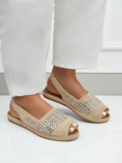 Women's espadrille sandals with rhinestones Belle Sparkle