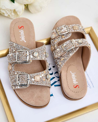 Royalfashion Women's flip-flops with buckles and zircons Monnas