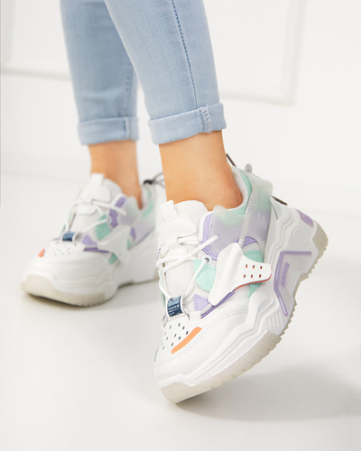 OUTLET Women's sports shoes, sneakers in white and purple Xillop - Footwear
