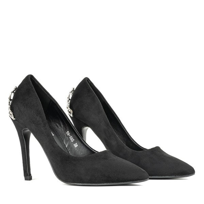 Black high heels with Devya decoration - Footwear
