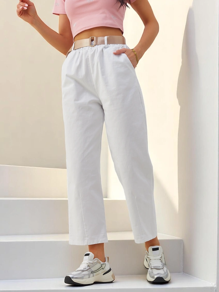 Royalfashion Cotton straight women's fabric trousers