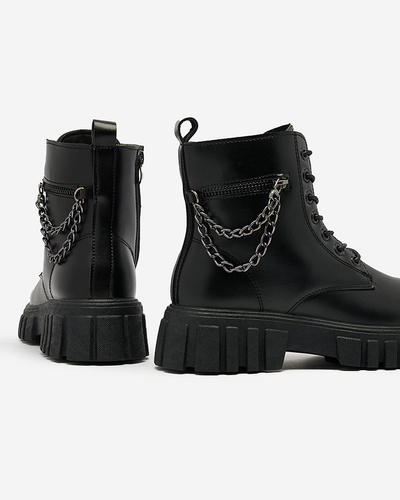 Royalfashion Eco leather women's boots a'la bagers in black Tedsis