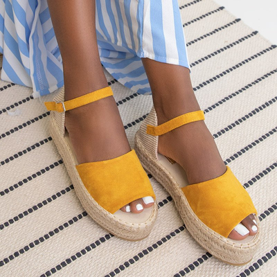 Yellow women's platform sandals Almira - Footwear