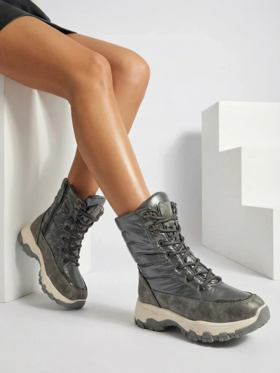 Aurora Women's Silver Ecological Casual Winter Boots