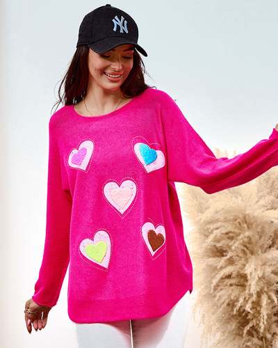 Royalfashion Thin women's sweater with hearts