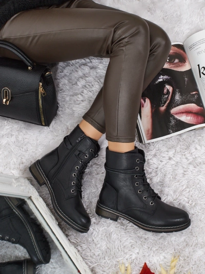 Eco-leather laced women's ankle boots Ravonna