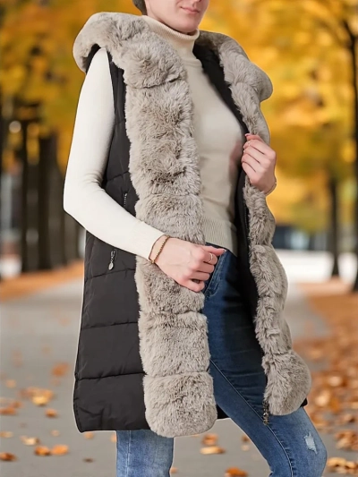 Royalfashion sieviešu jaka ar noņemamām piedurknēm