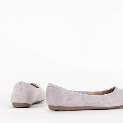 Light gray women's eco-suede ballerinas Tizika - Footwear