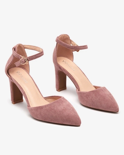 Dark pink women's sandals on a post Ollagy - Footwear