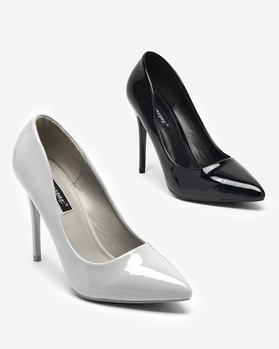 Gray women's lacquered pumps on a high heel Merier - Clothing
