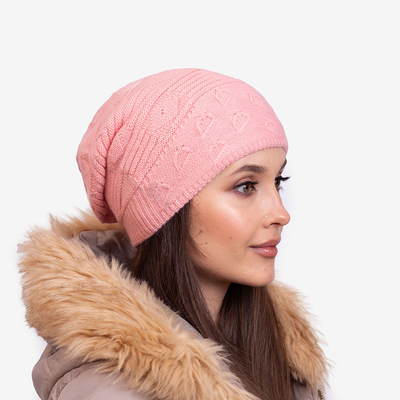 Pink warm ladies double layer hat - Accessories