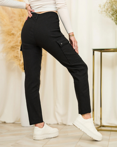 Royalfashion Women's straight combat pants in black