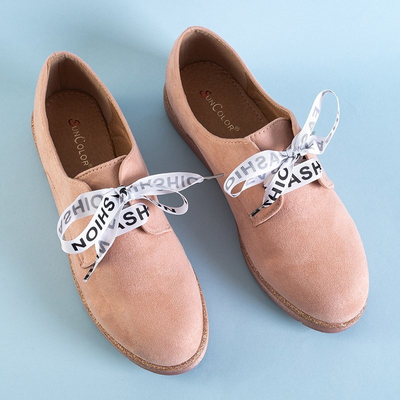 Розовые женские туфли на декоративной шнуровке Ninetta