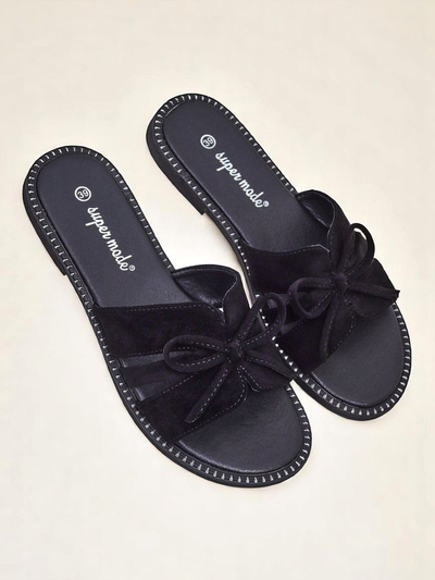 Royalfashion Женские шлепанцы на плоской подошве с бантом Gerber