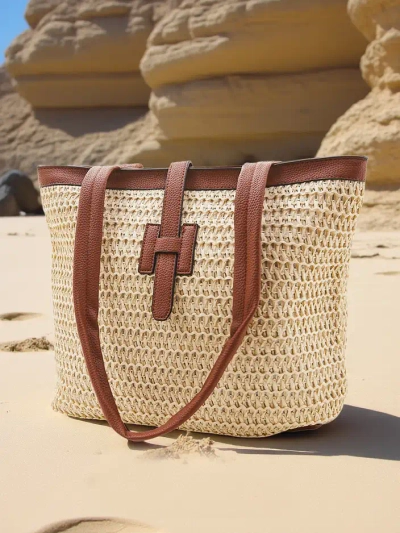 Royalfashion Large straw handbag for women