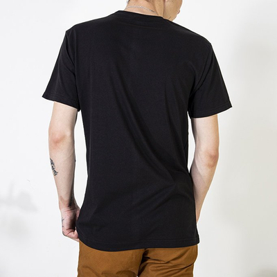 Black cotton t-shirt for men with the inscription - Clothing