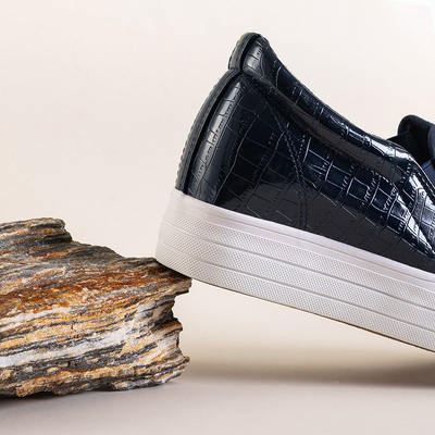 OUTLET Women's navy blue sports shoes with an indoor wedge Moriko - Footwear