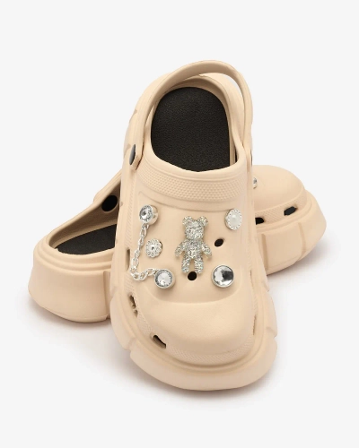 Royalfashion Бежевые женские резиновые шлепанцы Kooranza