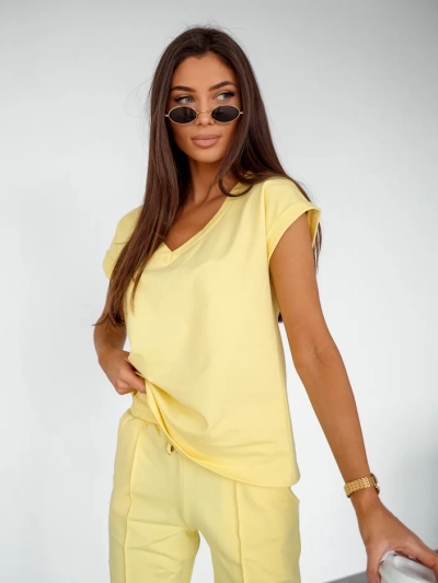 Royalfashion Women's cotton casual set with short sleeves