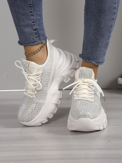 Royalfashion Women's sporty sneakers with rhinestones Blysco