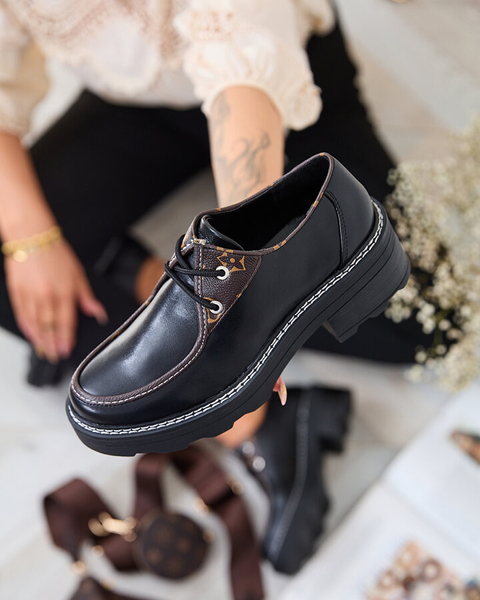 Royalfashion Черные женские полусапоги на сплошной подошве Dobbin