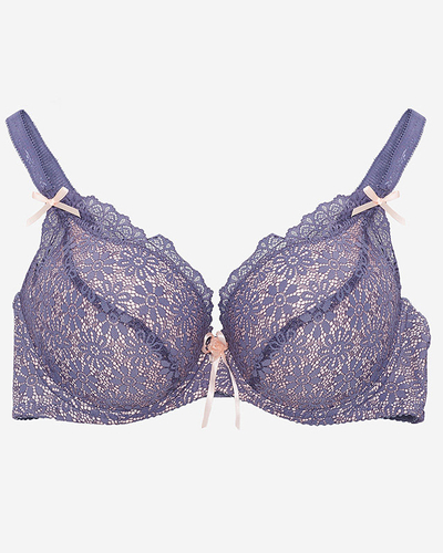Violet-pink lace bra for women - Underwear