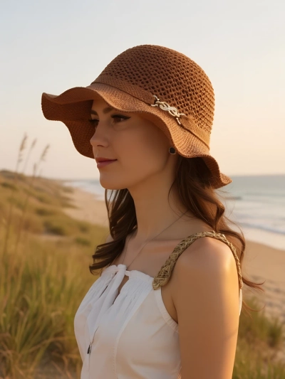 Royalfashion Women's Hat with a Wavy Brim Wave Breeze