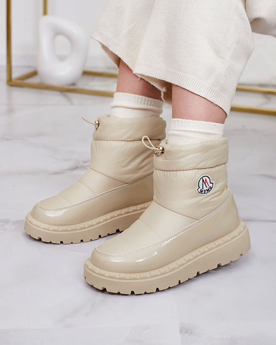 Royalfashion Women's slip-on snow boots in beige color Ireda