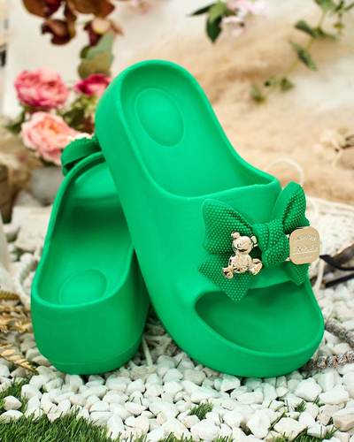 Royalfashion Women's rubber flip-flops with decorative bow Afeen