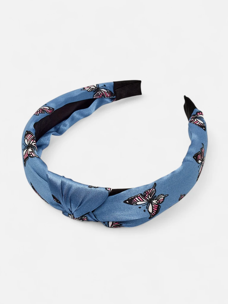 Royalfashion Plaid Headband with Butterflies Butterfly Weave