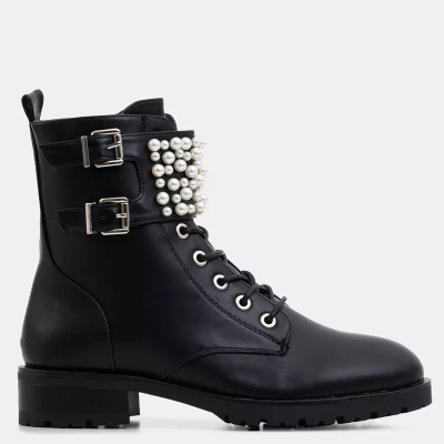 OUTLET Black women's boots with pearls Iznala - Footwear