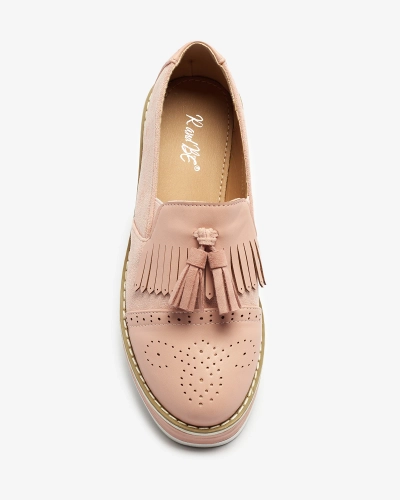 Rozā sieviešu puspapēžu zābaki ar zemu papēdi Veolita- Footwear