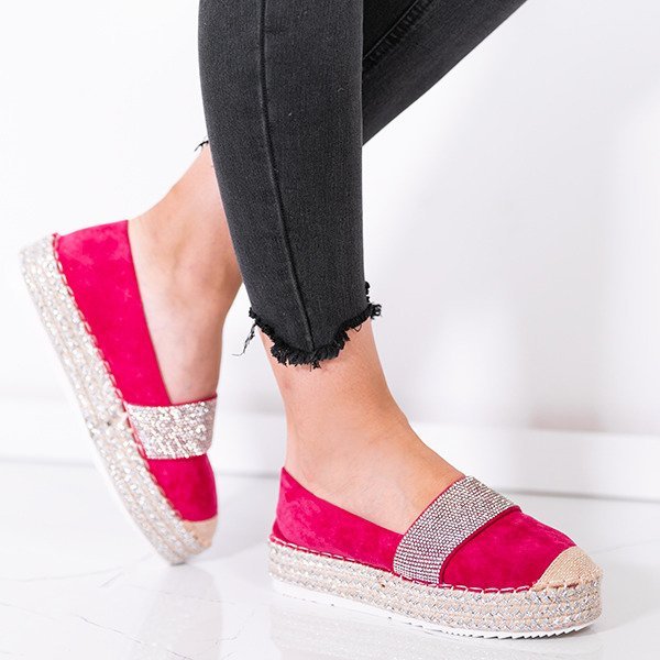 Fuchsia espadrilles with cubic zirconias Anasdiea - Footwear