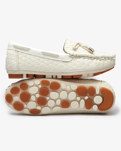 White children's moccasins Dannad- Footwear