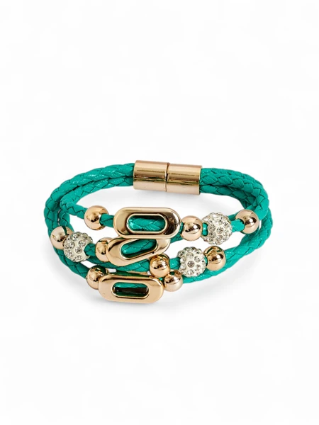 Women's bracelet with beads and cubic zirconia