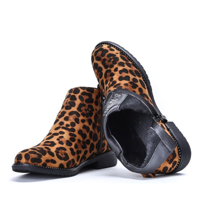 Leopard print boots with flat heels Lyla - Footwear
