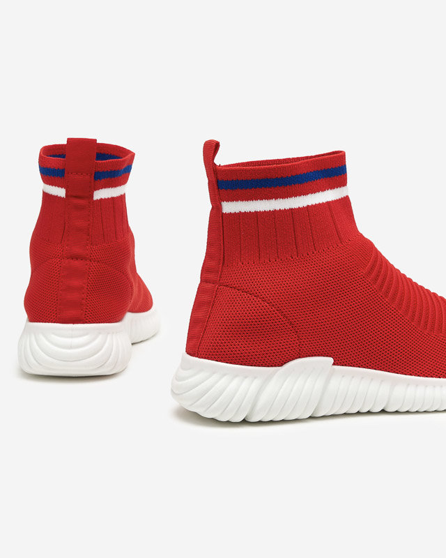 Red women's slip-on trainers by Deloni - Footwear