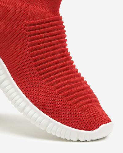 Red women's slip-on trainers by Deloni - Footwear