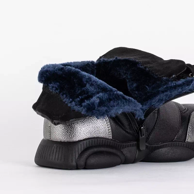 OUTLET Black children's boots with silver inserts Kaliaso - Footwear