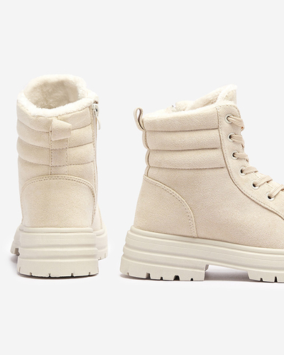 Women's insulated trapper boots in beige Tivica - Footwear