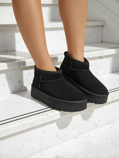 Royalfashion Sieviešu sniega zābaki ar platformu a'la melnā krāsā Dagodo