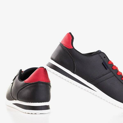 Black women's sports shoes with red Dramena inserts - Footwear 1