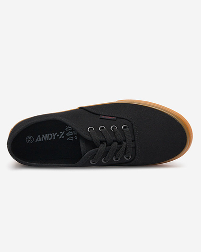 Women's black lace-up sneakers from Netera - Footwear