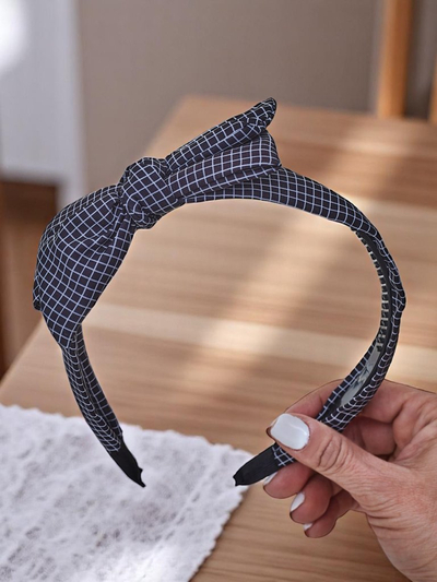 Royalfashion Hairband with a plaid bow Gosia