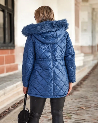 Royalfashion Женская стеганая куртка синего цвета