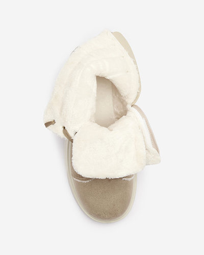 Women's insulated trapper boots in brown color Tivica - Footwear