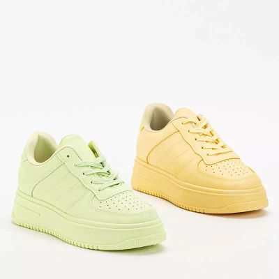 OUTLET Pastel yellow women's sports sneakers Fori - Footwear