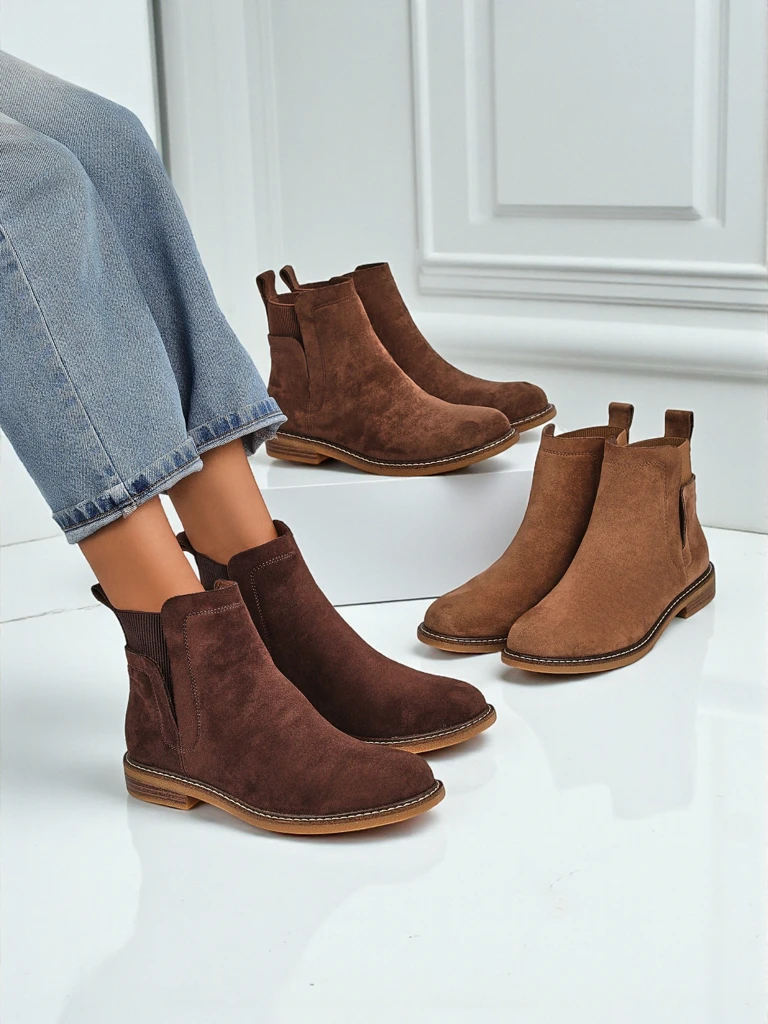 Women's Chelsea-style ankle boots made of eco-suede Veysi