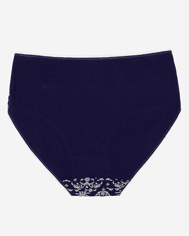 Women's briefs with a print in navy blue color PLUS SIZE- Underwear