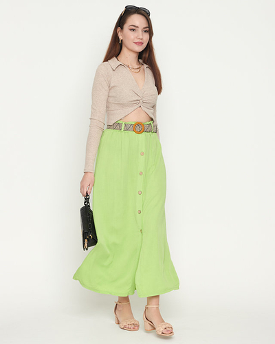 Women's green midi skirt - Clothing
